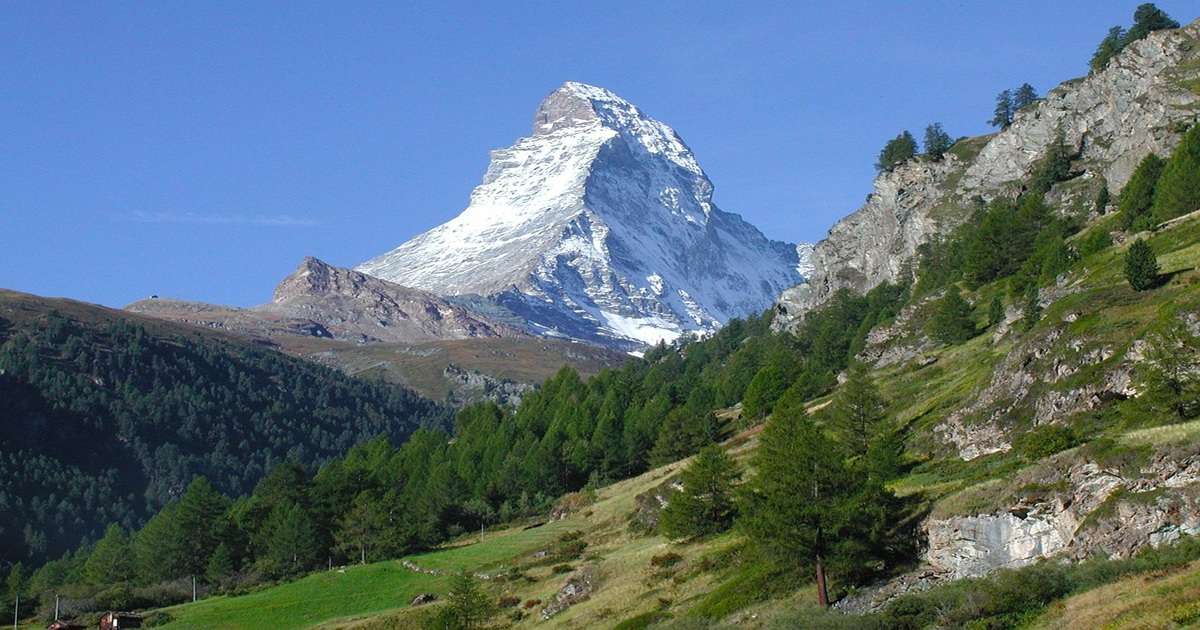 Widok na Zermatt w Szwajcarii