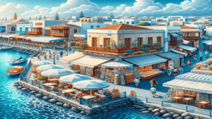 panorama Pafos z plażą i promenadą